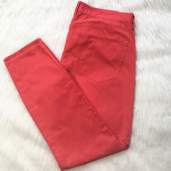 Madewell Orange Skinny Ankle Pants Size 12 - Picture 5 of 10
